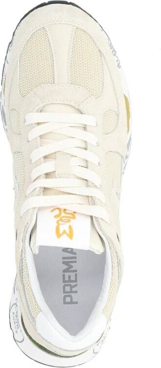 Premiata Beige Suède en Technische Stof Sneaker Multicolor Heren