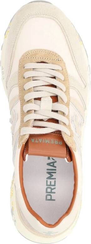 Premiata Beige Suède en Technische Stof Sneaker White Heren