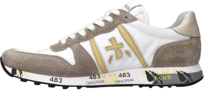 Premiata Beige Suède Sneakers met Wit Detail