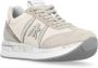 Premiata Beige Witte Sneakers Ronde Neus Vetersluiting Multicolor Dames - Thumbnail 3