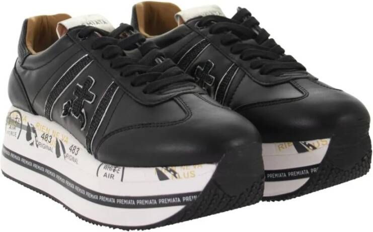 Premiata Zwarte lage sneakers voor vrouwen Black Dames