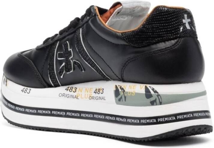 Premiata Zwarte lage sneakers voor vrouwen Black Dames