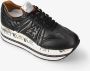 Premiata Chunky Leren Sneaker met Klassieke Prints Black Dames - Thumbnail 8