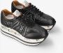 Premiata Chunky Leren Sneaker met Klassieke Prints Black Dames - Thumbnail 10
