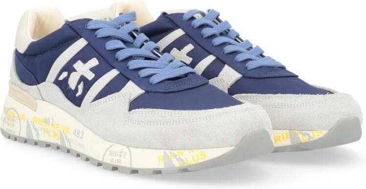 Premiata Blauw en wit suède sneaker Landeck Multicolor Heren