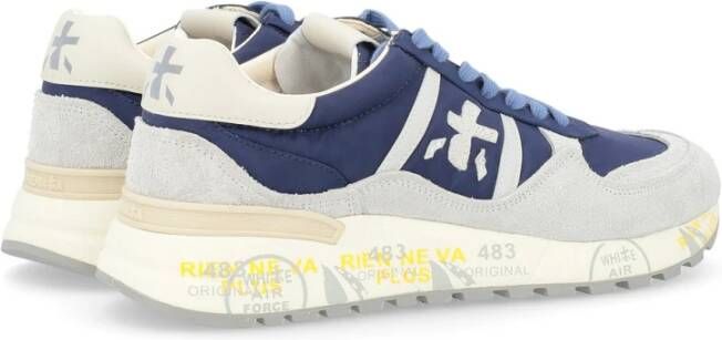 Premiata Blauw en wit suède sneaker Landeck Multicolor Heren