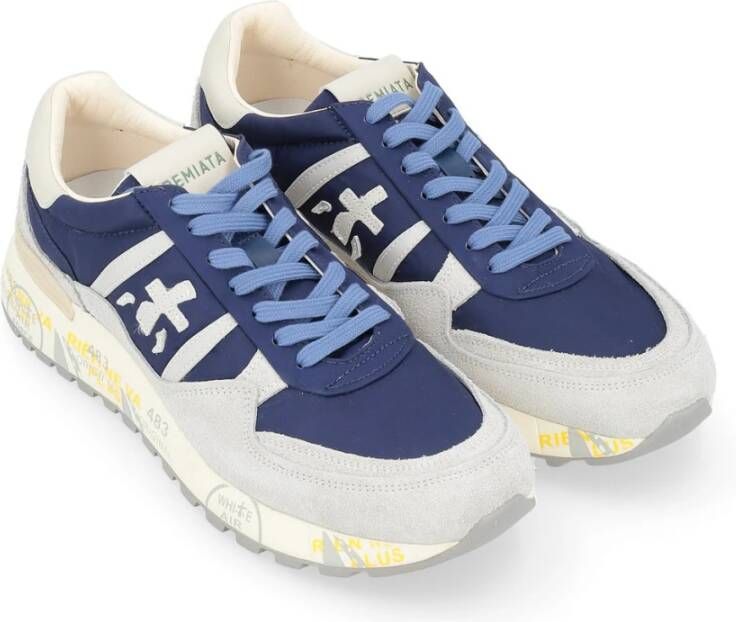 Premiata Blauw en wit suède sneaker Landeck Multicolor Heren