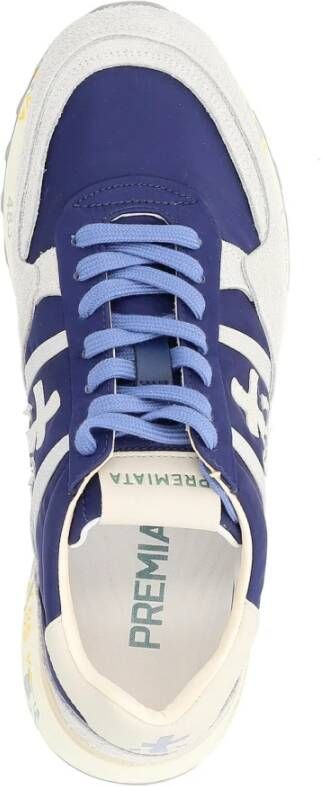 Premiata Blauw en wit suède sneaker Landeck Multicolor Heren