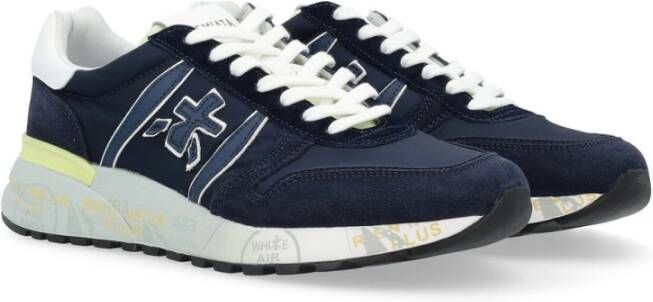 Premiata Blauwe Leren Sneaker Lander Model Blue Heren