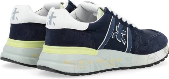 Premiata Blauwe Leren Sneaker Lander Model Blue Heren