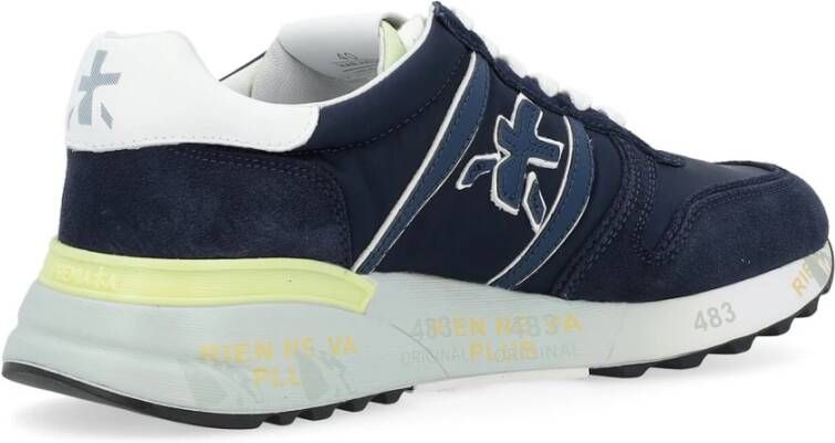 Premiata Blauwe Leren Sneaker Lander Model Blue Heren