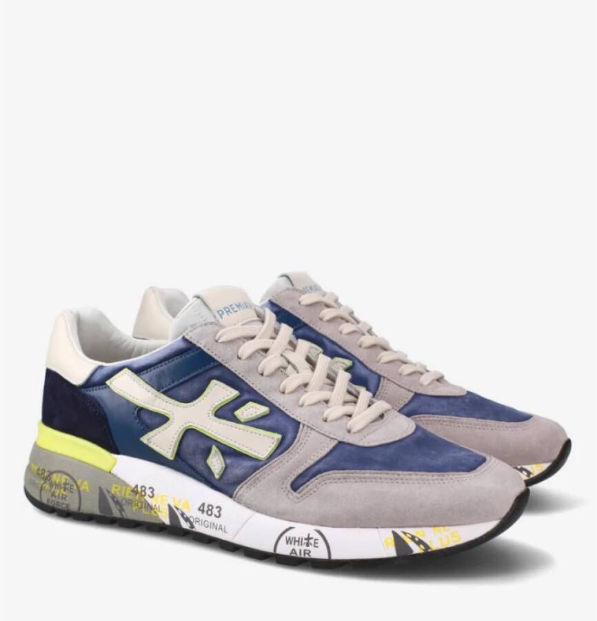 Premiata Blauwe Mick Sneakers met Gekleurde Details Multicolor Heren