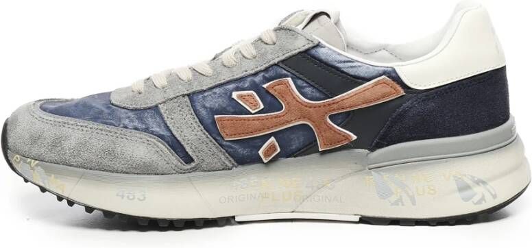 Premiata Blauwe MultiColour Sneakers met Suède Stof en Leren Inzetstukken