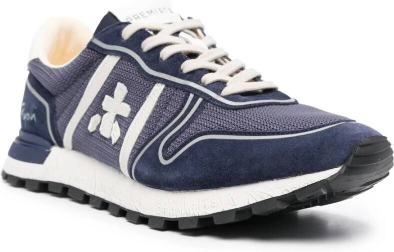 Premiata Blauwe Retro Style Sneakers met Reflex Details Blue Heren