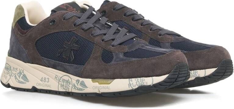 Premiata Bruin Blauwe Sneakers Stijlvol en Comfortabel Brown Heren