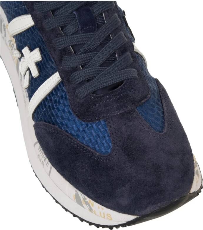 Premiata Blauwe Sneakers met Metallic Details