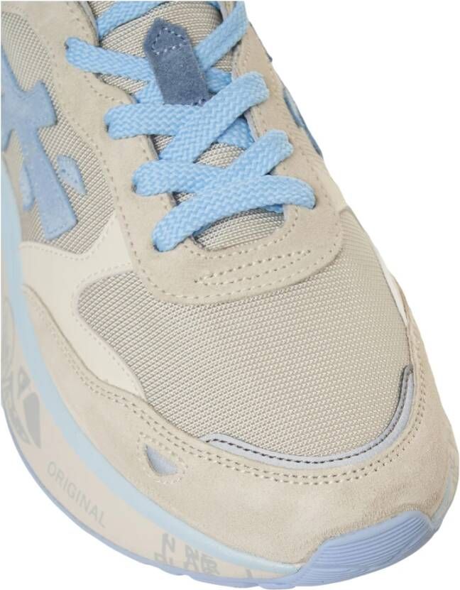 Premiata Blauwe Sneakers met Metallic Look