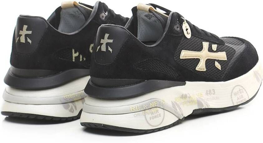 Premiata Blauwe Sneakers met Suède Details