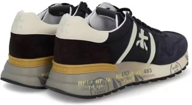 Premiata Blauwe Sneakers met Suède Inzetstukken