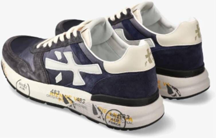 Premiata Blauwe Sneakers Mick Kwaliteitsleer Mix