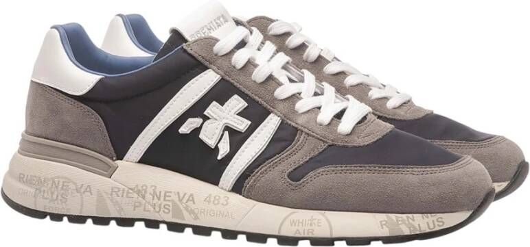 Premiata Blauwe Sportieve Textiel Sneakers