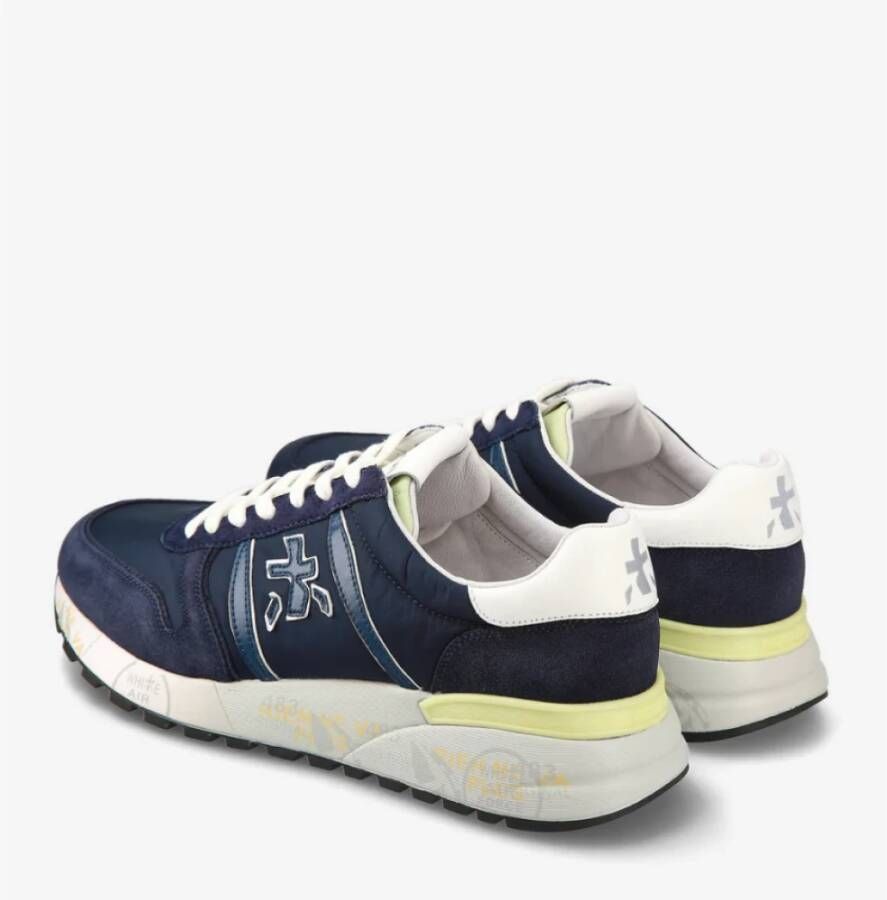 Premiata Blauwe Suède en Nylon Sneakers Blue Heren