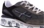 Premiata Logo Print Net en Leren Sneakers Gray Heren - Thumbnail 8