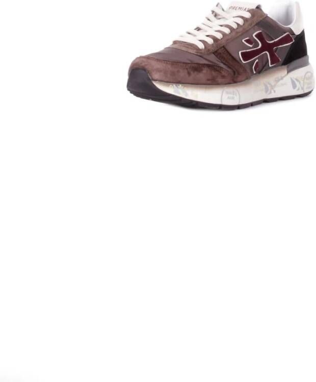Premiata Bruine Suède Logo Sneakers