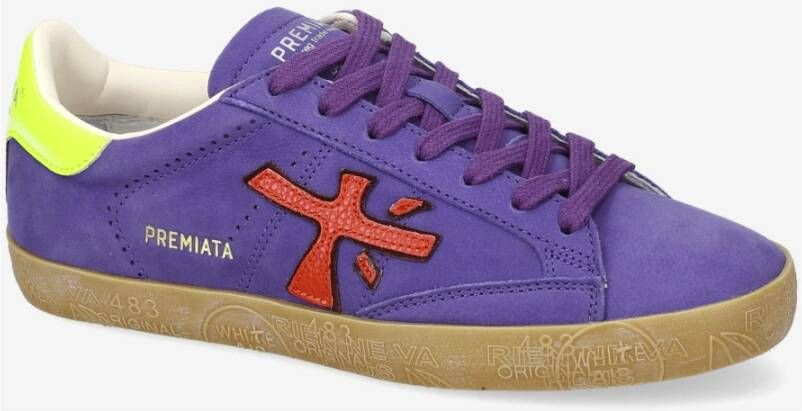 Premiata Casual Sneakers voor Mannen Purple Heren