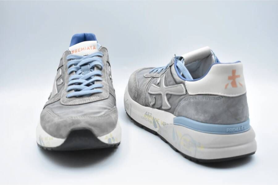 Premiata Casual Veterschoenen Grigio Azzurro