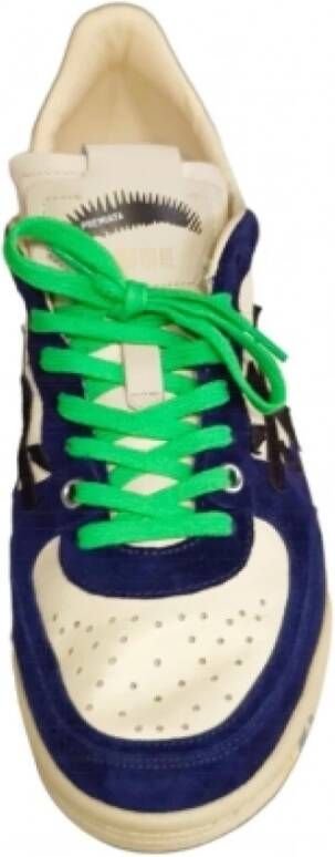 Premiata Clay Suede Navy Leren Sneakers Blue Heren