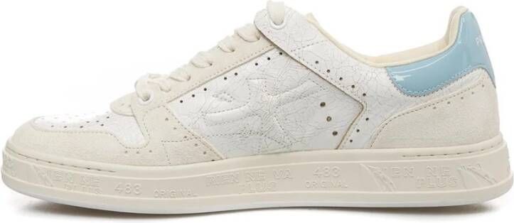 Premiata Contrasterende Hiel Sneakers met Logo Details White Dames
