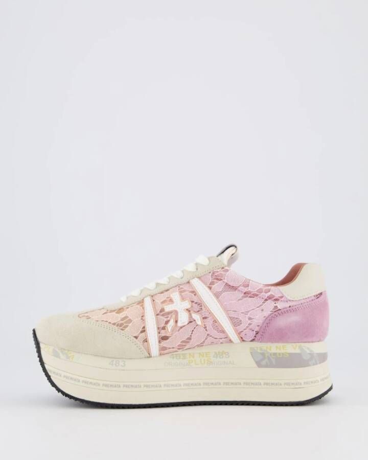 Premiata Dames Beth Sneaker Beige Roze Multicolor Dames