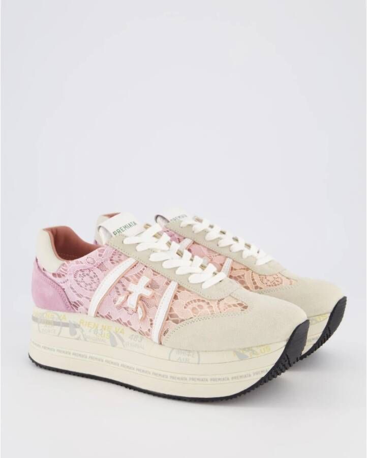 Premiata Dames Beth Sneaker Beige Roze Multicolor Dames