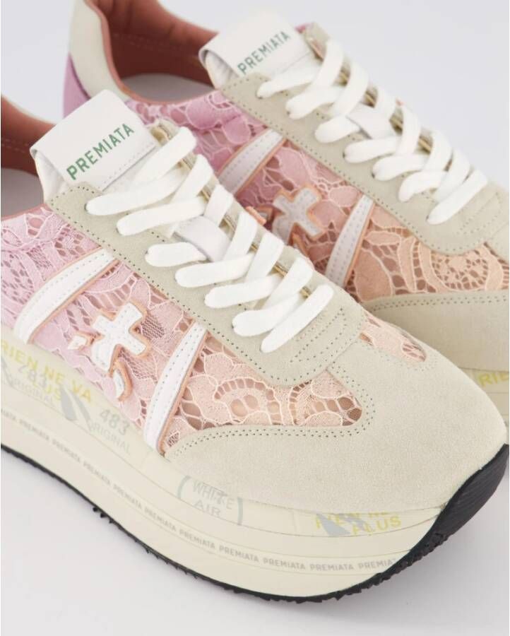 Premiata Dames Beth Sneaker Beige Roze Multicolor Dames