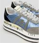 Premiata Sneakers van leer en nylon met logo detail Blauw Dames - Thumbnail 12