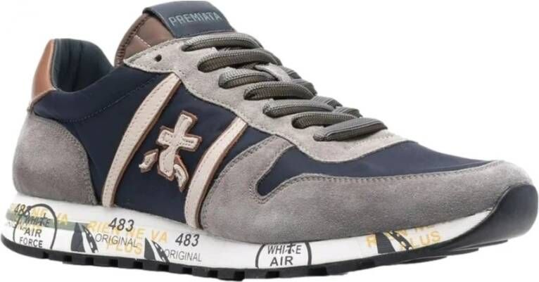 Premiata Eric 5377 Marineblauwe Sneakers met Contrastdetails Blauw Heren