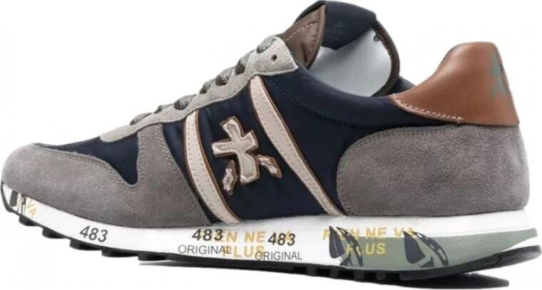 Premiata Eric 5377 Marineblauwe Sneakers met Contrastdetails Blauw Heren