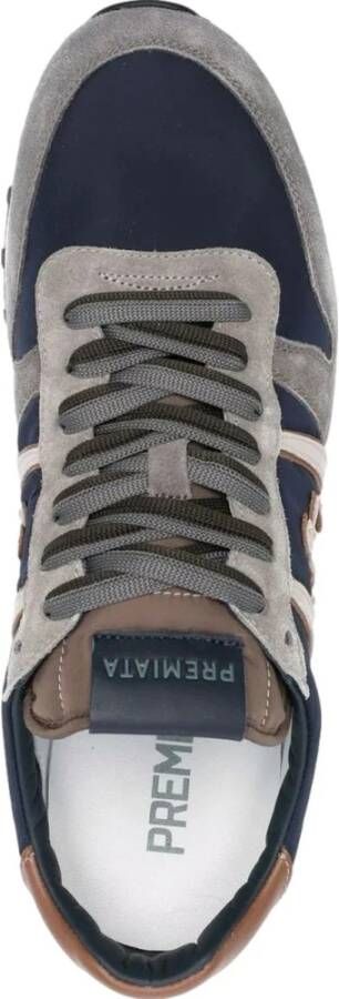 Premiata Eric 5377 Marineblauwe Sneakers met Contrastdetails Blauw Heren