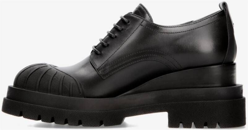 Premiata Veterschoenen M6565A van geborsteld leer met sleehak Black Dames