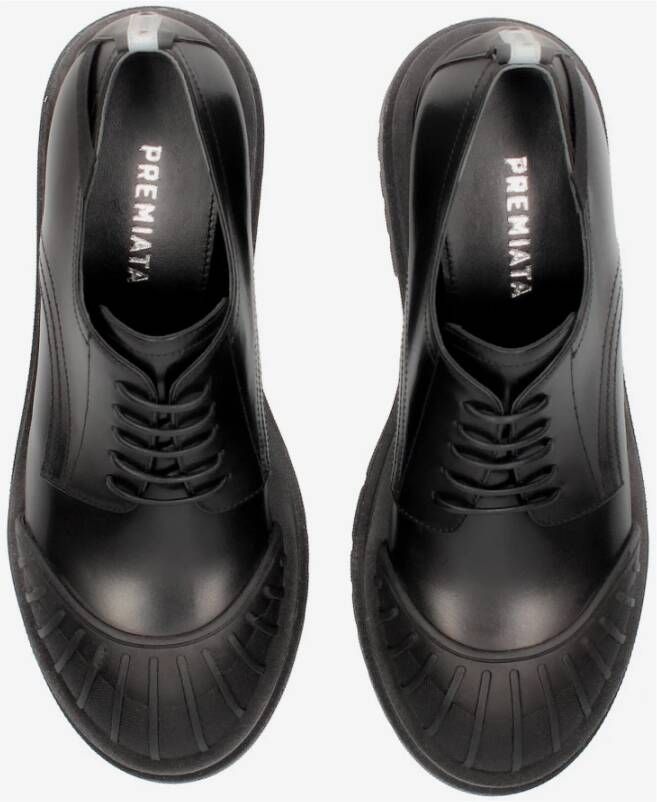 Premiata Veterschoenen M6565A van geborsteld leer met sleehak Black Dames