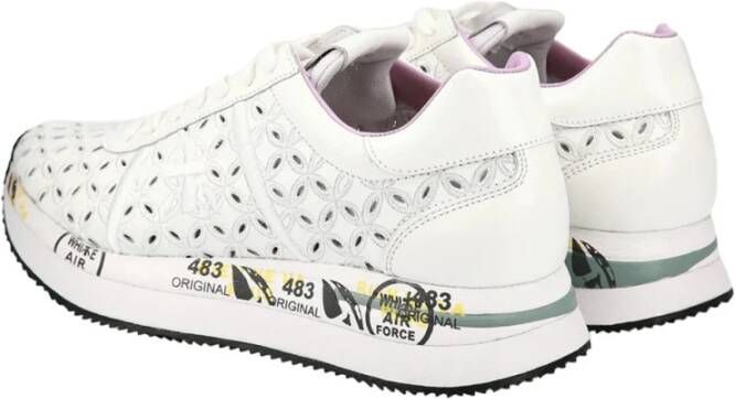Premiata Geperforeerde Leren Sneakers White Dames