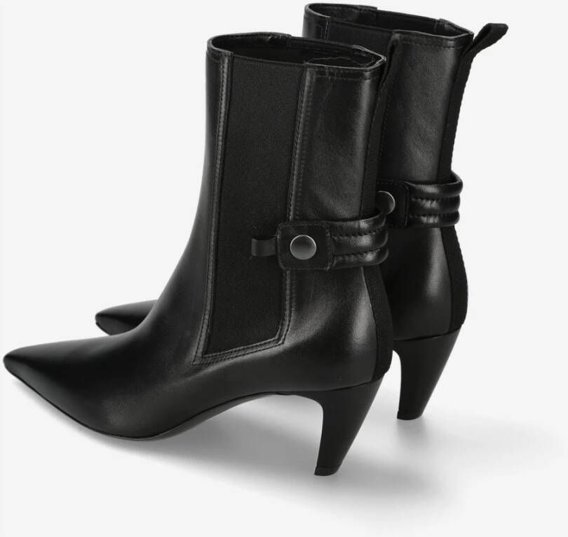 Premiata Enkellaarsjes Cher met gesp M6803 Black Dames