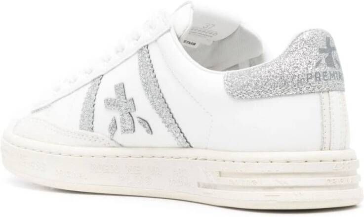 Premiata Glitter Bloemenprint Sneakers White Dames