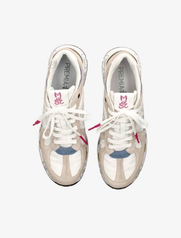 Premiata Grijs Wit Leren Sneakers Multicolor Heren