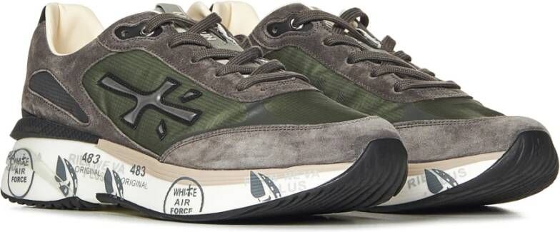 Premiata Grijze Lage Sneakers Militair Groen Suède Gray Heren