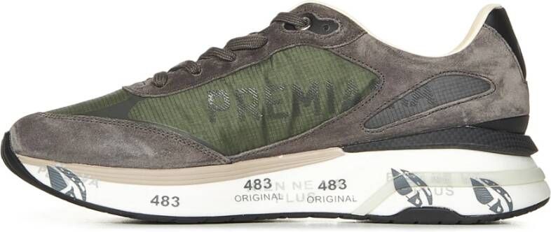 Premiata Grijze Lage Sneakers Militair Groen Suède Gray Heren