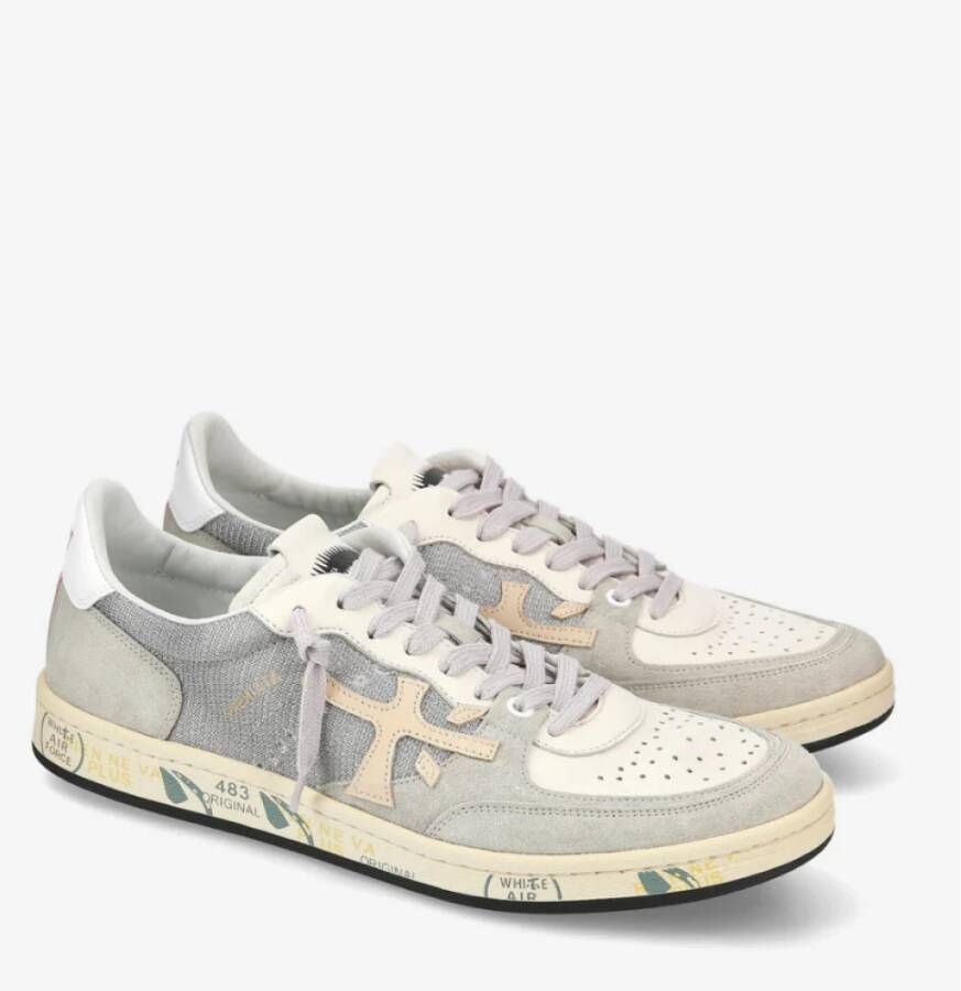 Premiata Grijze Leren en Suède Sneakers Multicolor Heren