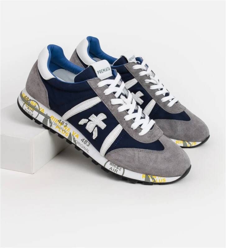 Premiata Grijze Sneakers met Witte Details Grijs Heren