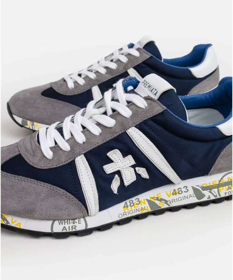 Premiata Grijze Sneakers met Witte Details Grijs Heren